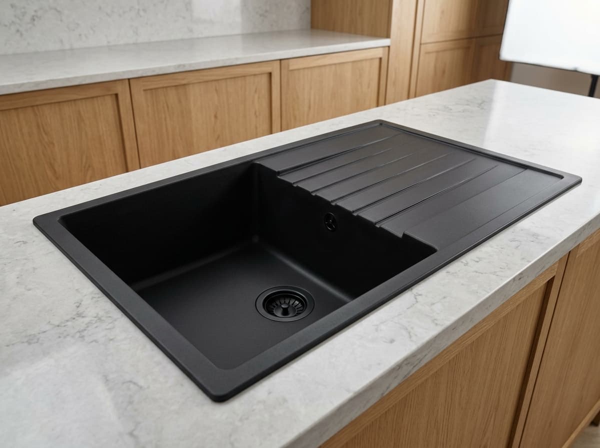 Évier Granit Résine Franke Sirius Fragranite Noir 1 Bac + Égouttoir